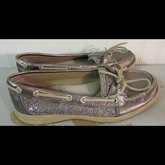 Sperry topsider silver with sparkles size 8.5 - Picture 3 of 7